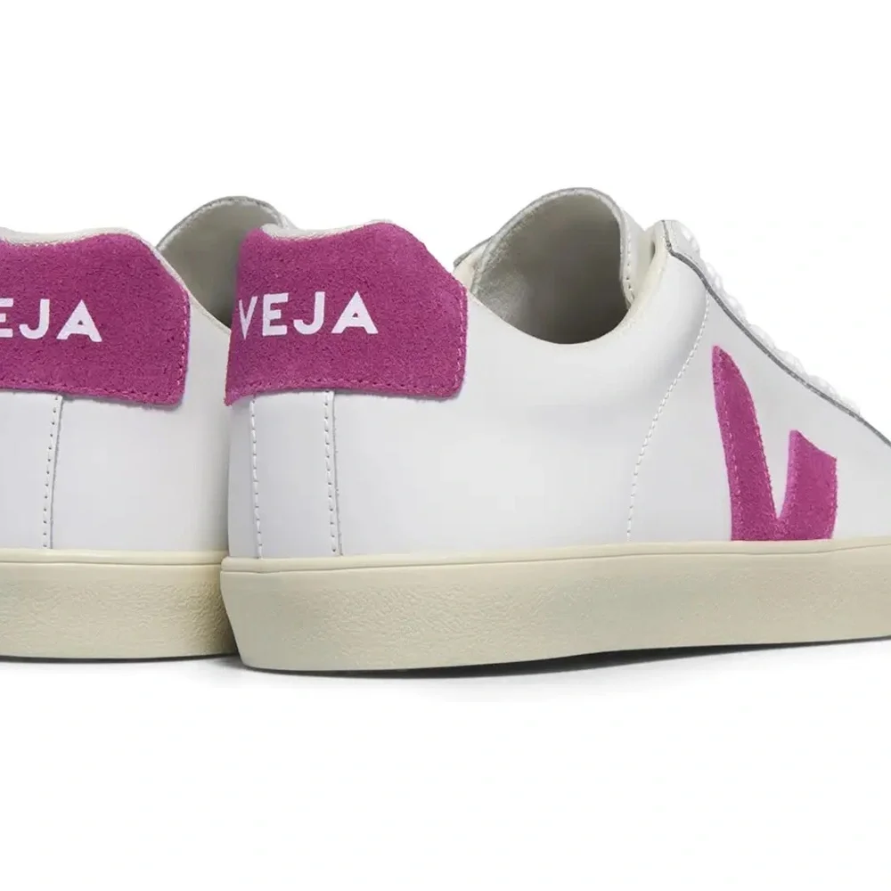 Veja Women's White and Pink Sneakers